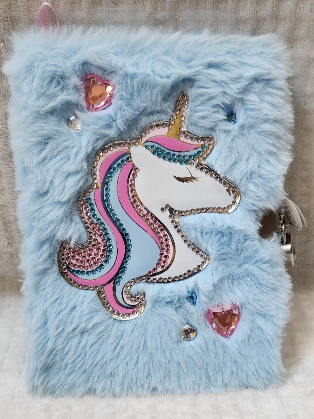CLAIRE'S Plush Pink Unicorn Journal Diary - NEW NWT